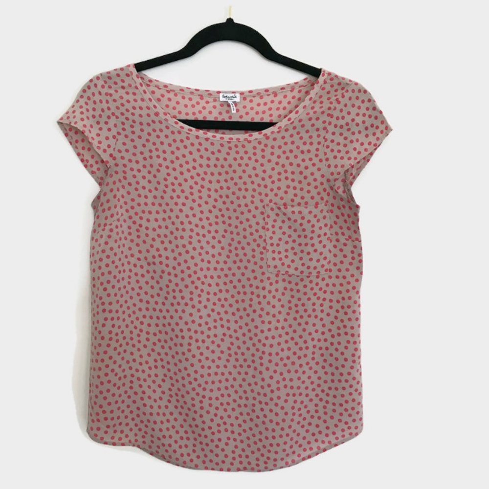 Splendid Cap Sleeve Polka Dot Top